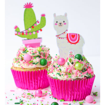 Valentine's Llama Edible Cupcake Toppers