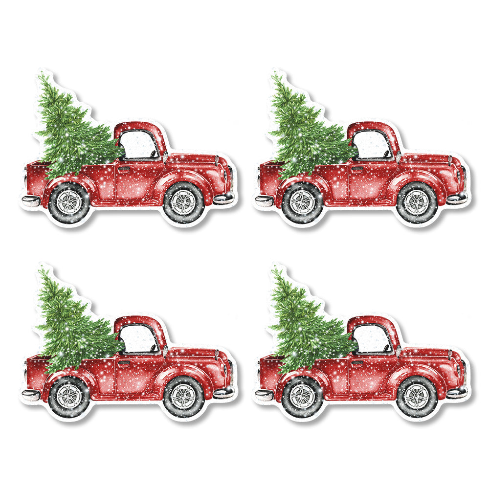 Christmas Truck Edible Cupcake Toppers