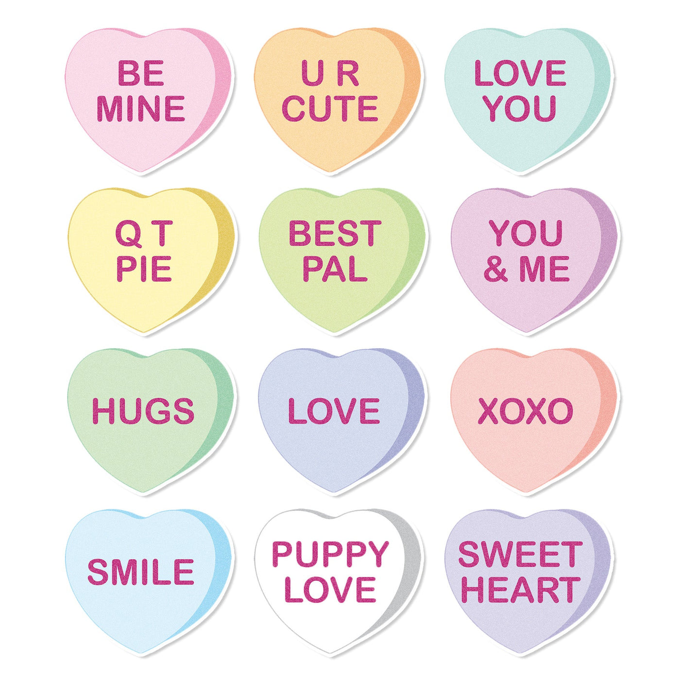Conversation Hearts Edible Cupcake Toppers