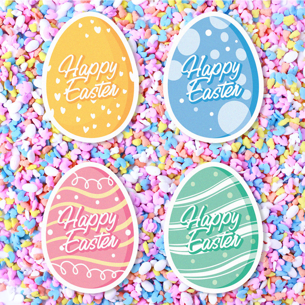 Happy Easter Egg Edible Cupcake Toppers