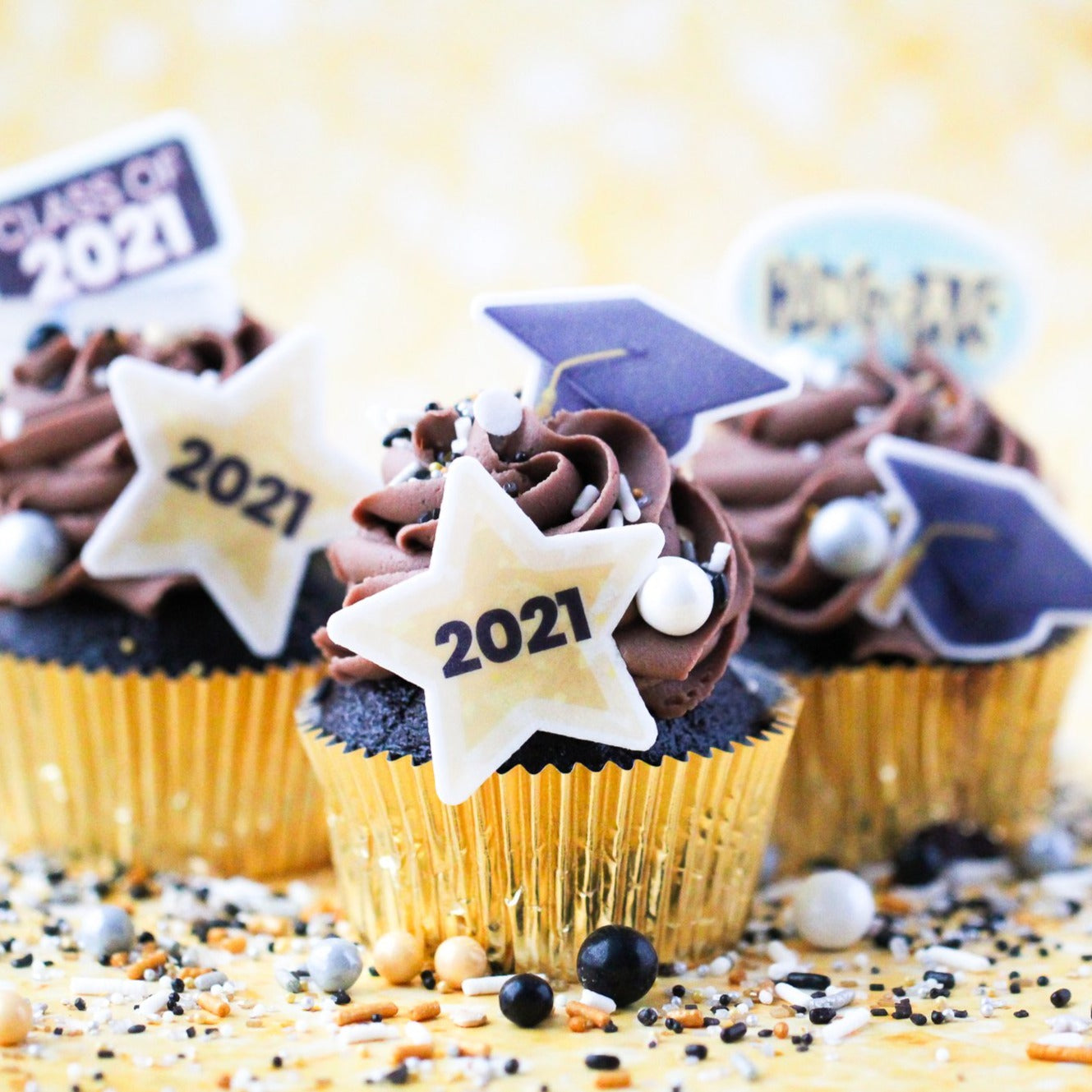 Graduation Edible Cupcake Toppers