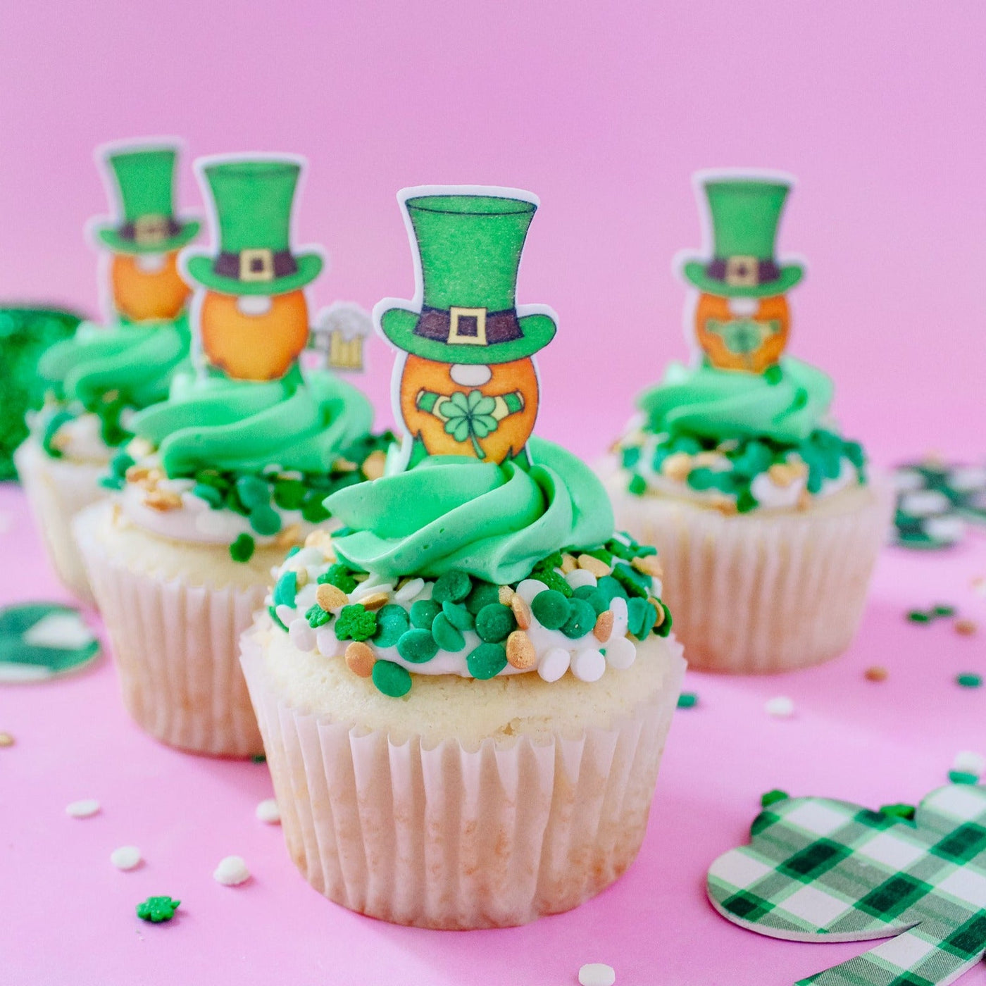 Leprechaun Gnomes Edible Cupcake Toppers