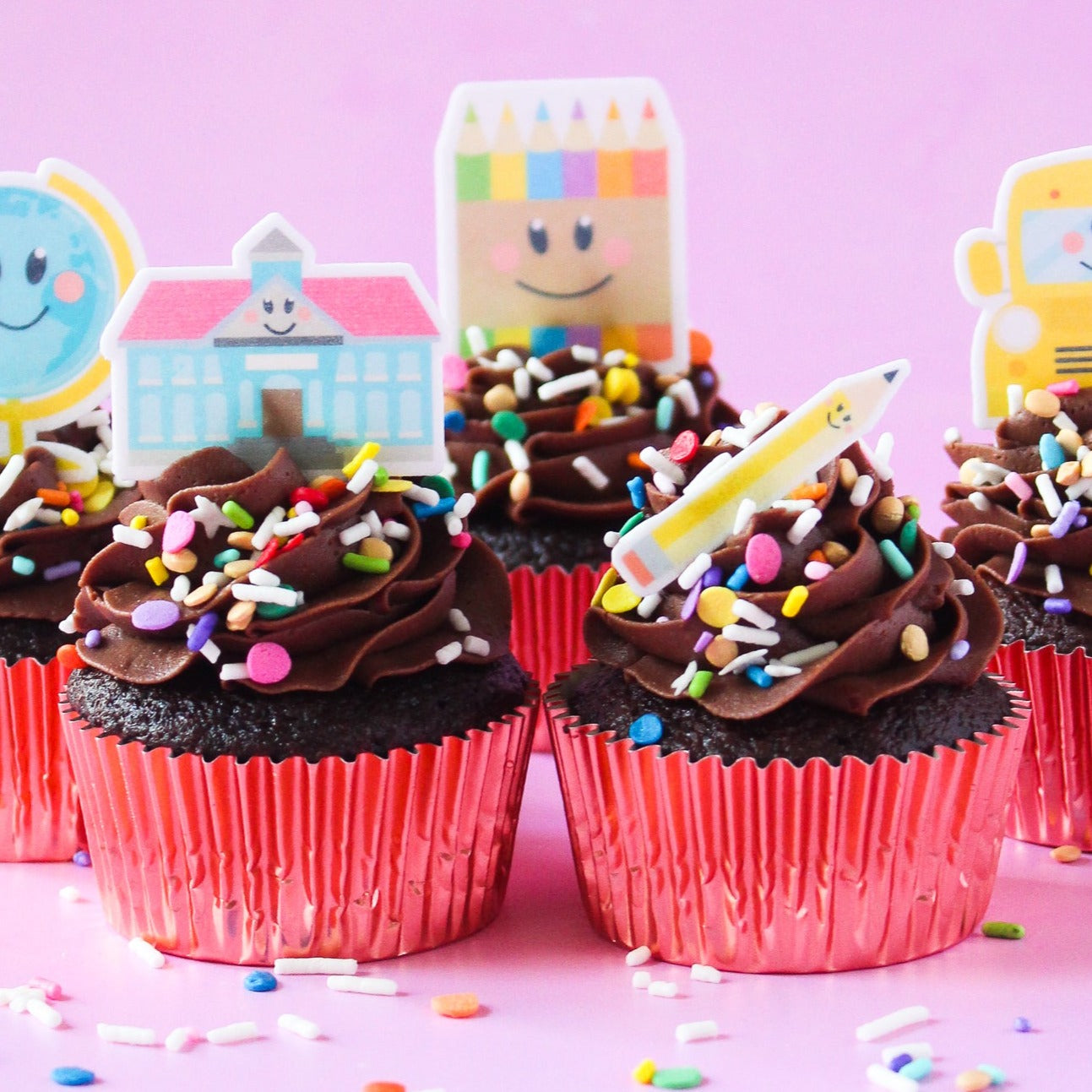 Schools In Session Edible Cupcake Toppers