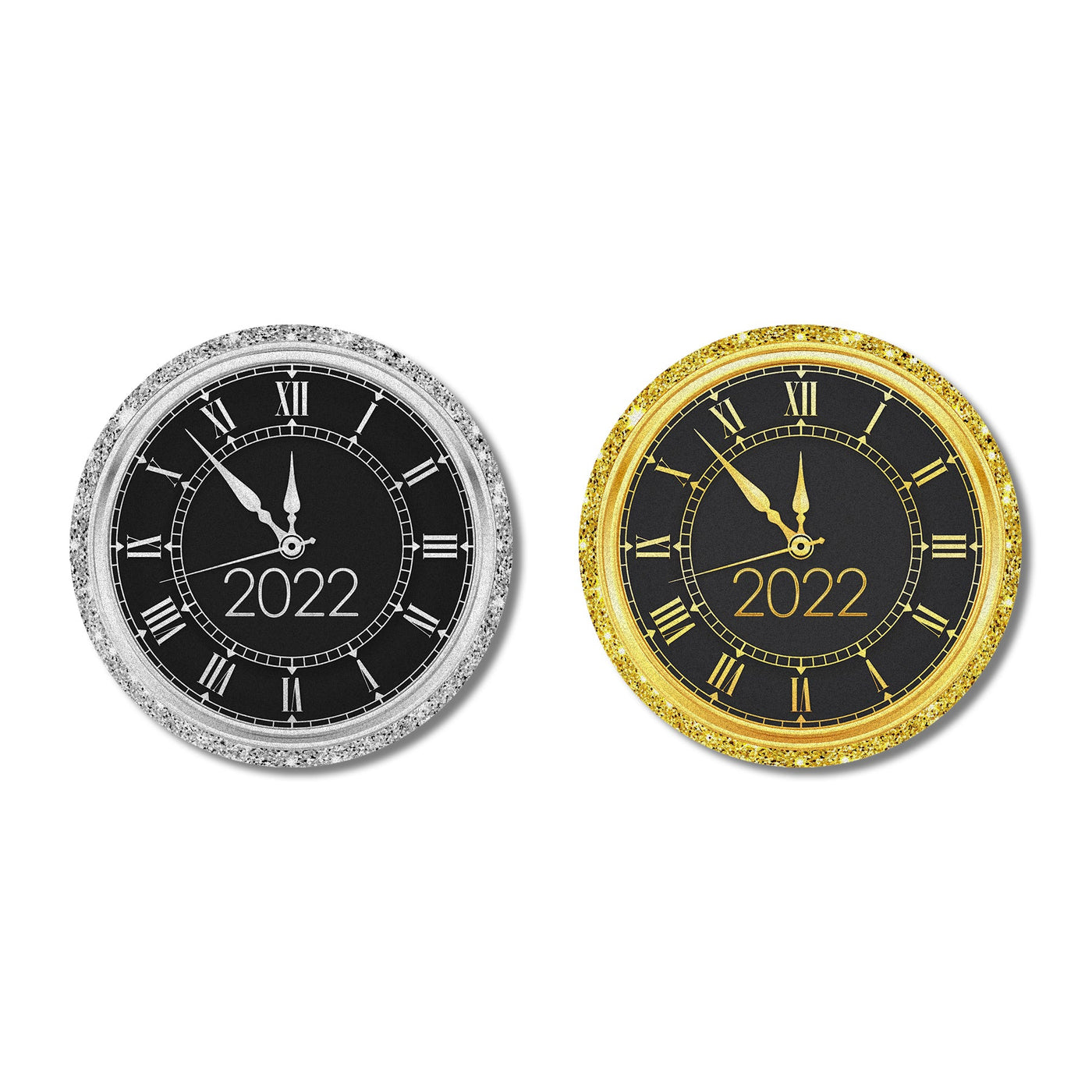 New Year Clock Edible Cookie & Cupcake Toppers