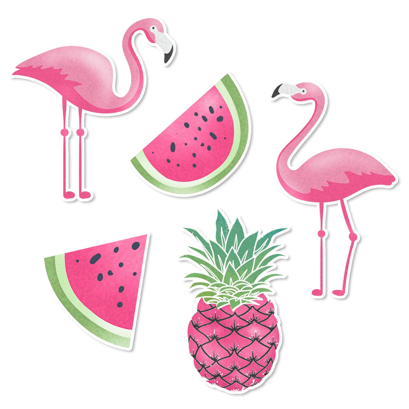 Pink Summer Edible Cupcake Toppers