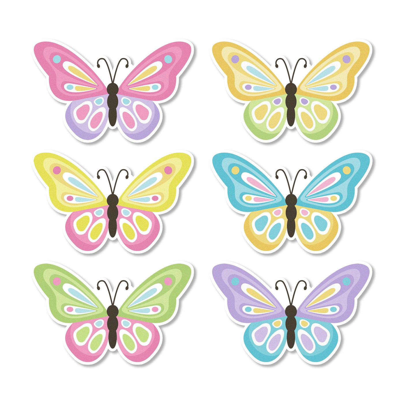 Bright Butterfly Edible Cupcake Toppers