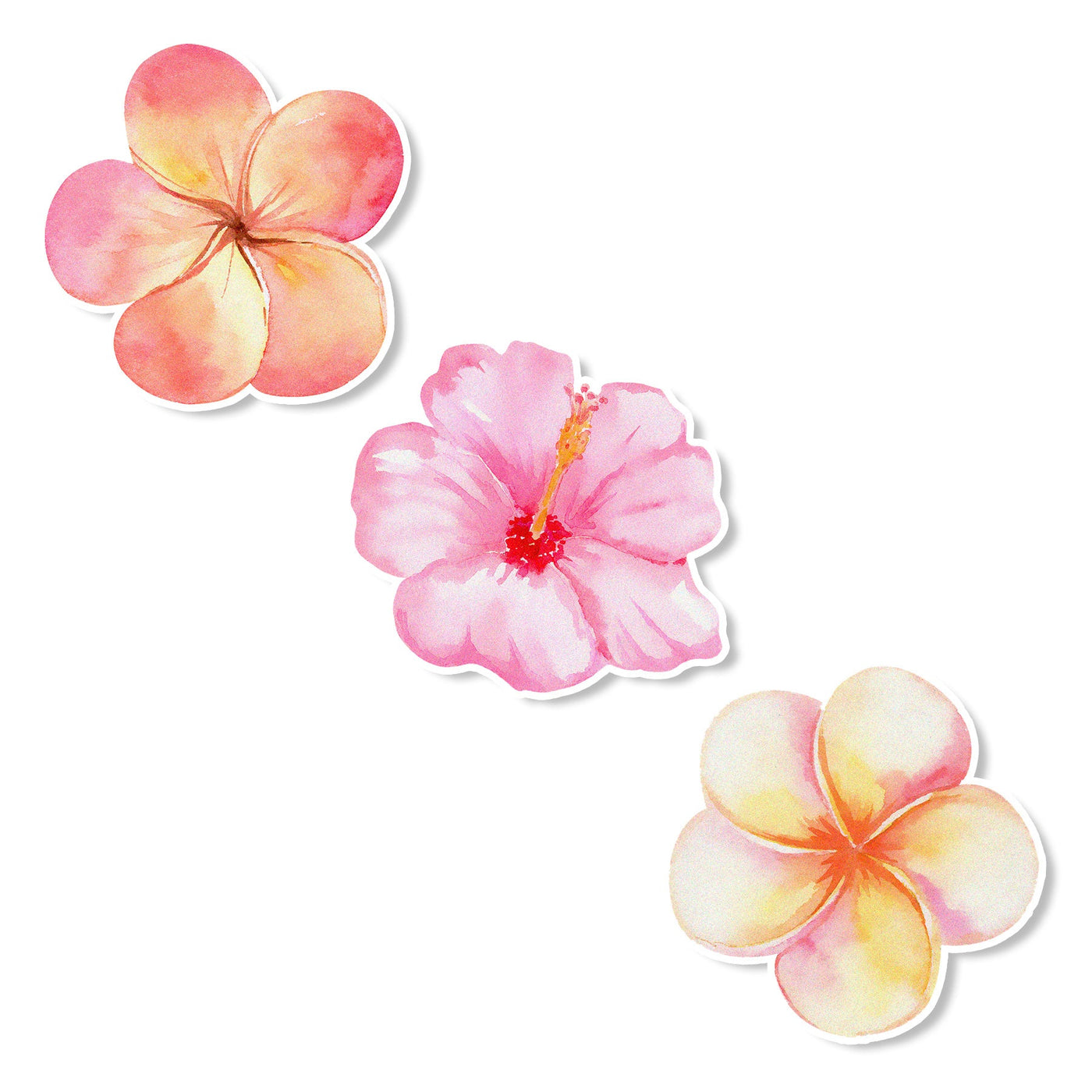 Tropical Flowers Edible Cupcake Toppers