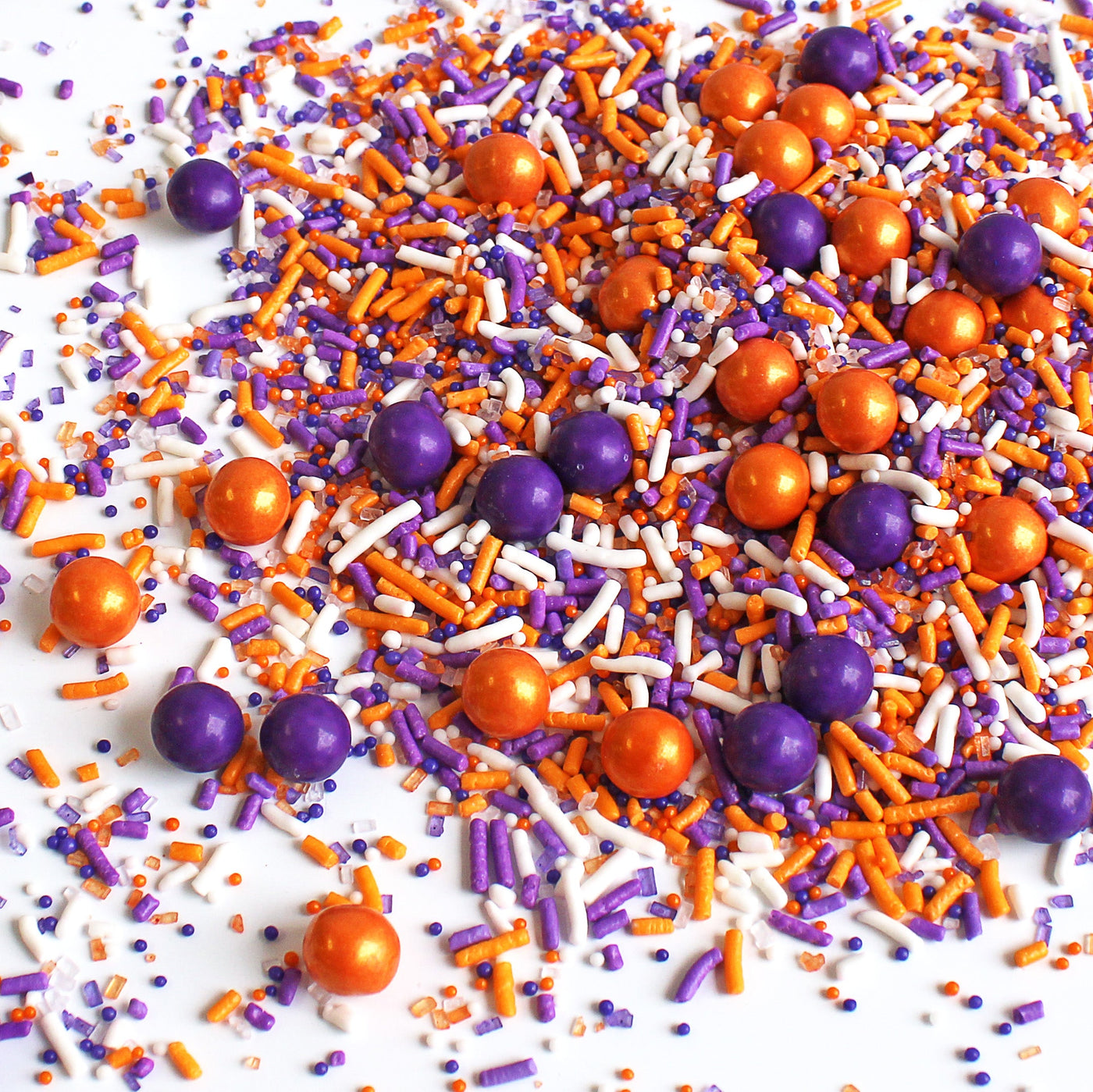 Purple, Orange & White Sporty Sprinkles