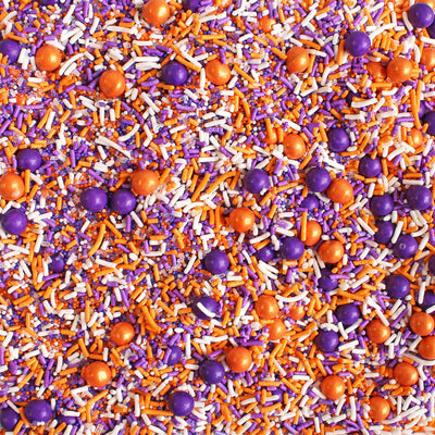 Purple, Orange & White Sporty Sprinkles