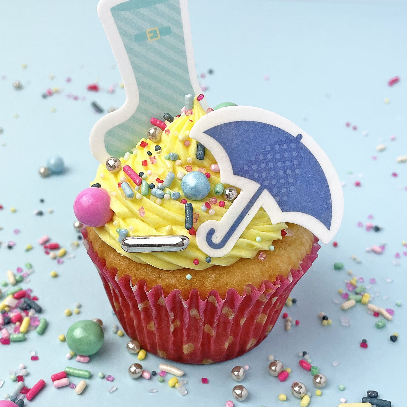 Rainy Day Edible Cupcake Toppers