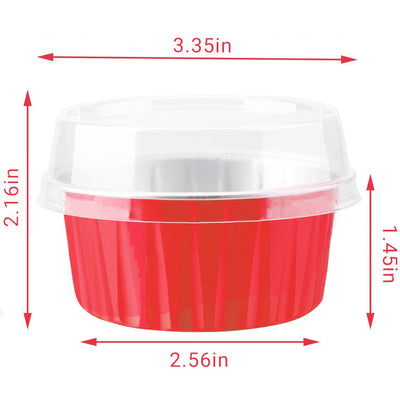 Red Mini Round Pans with Lids