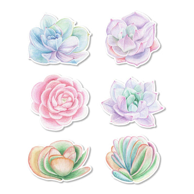 Succulents Edible Cupcake Toppers