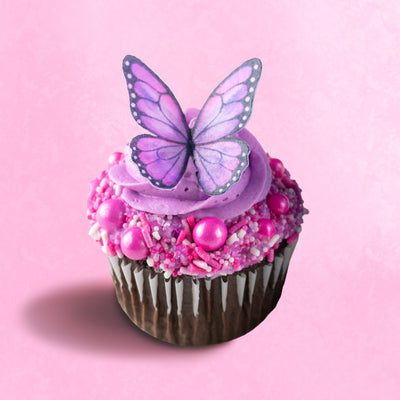 Pink Butterfly Edible Cupcake Toppers