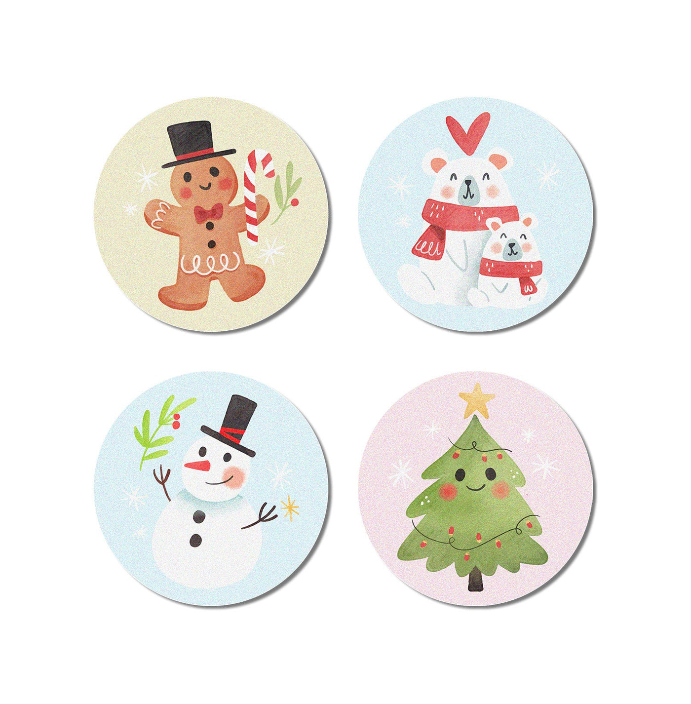 Kawaii Christmas Mini Edible Cookie & Cupcake Toppers